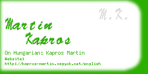 martin kapros business card